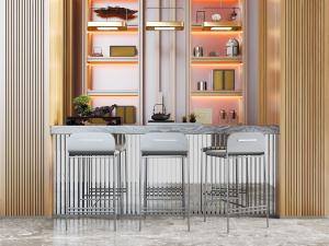 新中式大理石吧台吧椅