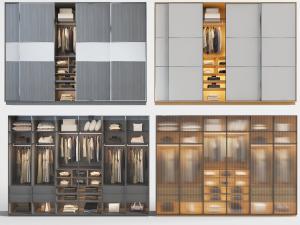 现代轻奢推拉门衣柜3d模型 现代轻奢推拉门衣柜