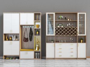 北欧实木玄关鞋柜酒柜3d模型 北欧实木玄关鞋柜酒柜