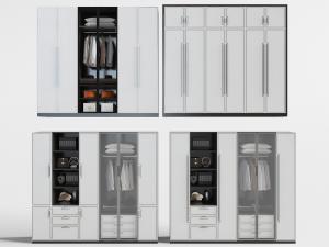 新中式白色衣柜3d模型 新中式白色衣柜