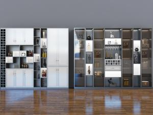 新中式酒柜3d模型 新中式酒柜