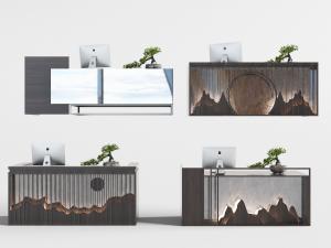 新中式前台接待台