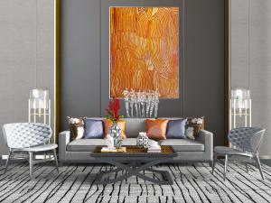 后现代多人沙发茶几组合