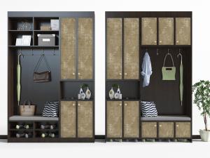 中式实木玄关鞋柜