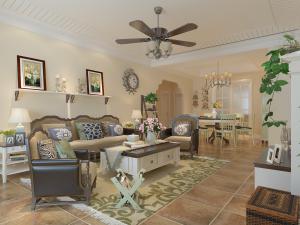 美式田园客厅餐厅