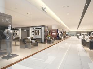 现代商场过道走廊服装摊位