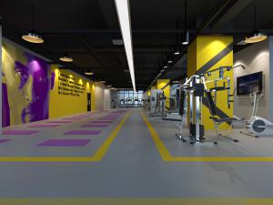 工业风健身房3d模型 工业风健身房