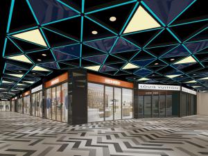 后现代服装店门头走廊过道