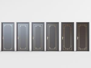 中式黑色平开门