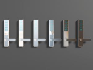 现代入户门密码锁拉手3d模型 现代入户门密码锁拉手