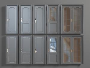 现代黑色平开门