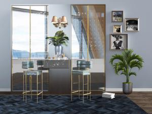 现代轻奢吧椅、酒柜