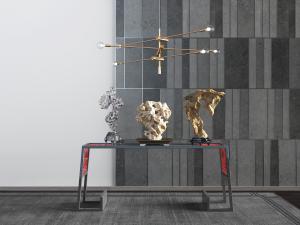 中式端景台假山盆景盆栽