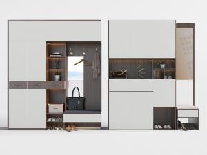 新中式玄关卡座鞋柜