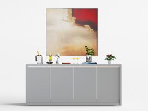 新中式现代灰色玄关柜边柜