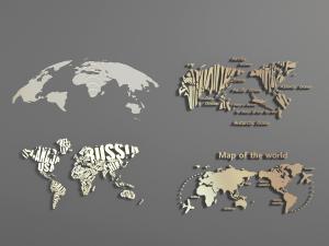 现代世界地图墙饰挂件