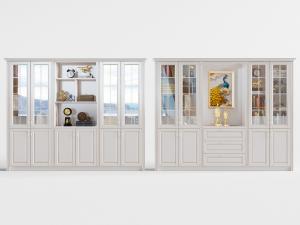 简欧白色中间开放式收纳的装饰柜