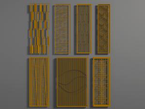新中式金属隔断3d模型 新中式金属隔断