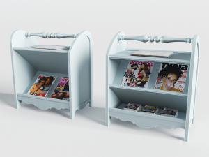 简欧蓝色杂志展示柜