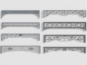 中式古典梁拖挂落雕花