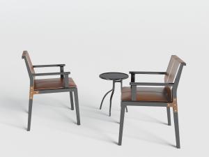 工业风餐椅边几