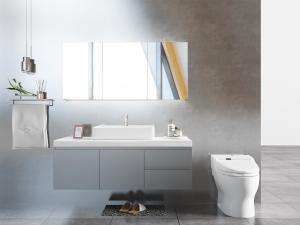 新中式灰色悬挂式洗手台洗手盆