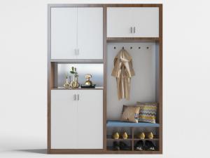 现代玄关实木鞋柜