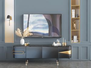 现代轻奢电视柜电视机