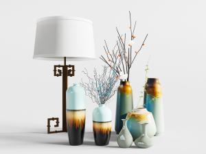 中式陶瓷花瓶花卉