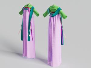 韩式民族衣服3d模型 韩式民族衣服