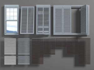 美式实木平开窗百叶窗帘