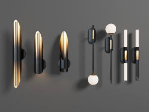 后现代渐变黑色壁灯