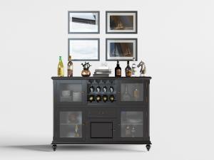 美式黑色餐边柜