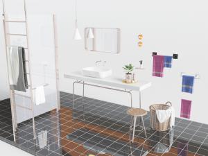 现代轻奢洗脸盆毛巾架篮筐卫浴用品