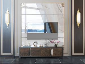 新中式电视柜背景墙壁灯