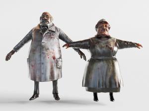 伸开臂的老人人物