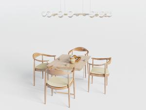 新中式原木茶桌椅子