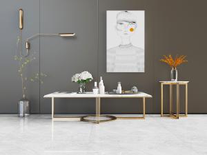 现代轻奢茶几边几壁灯挂画