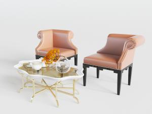 新古典沙发茶几3d模型 新古典沙发茶几