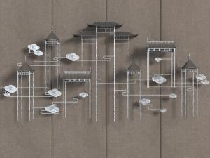 中式亭阁楼台墙饰挂件