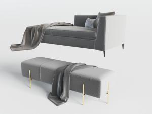 后现代贵妃椅美人榻床尾凳