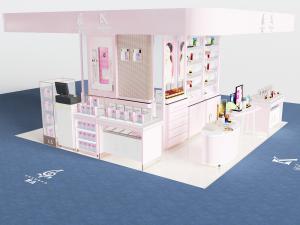 现代化妆品展览展示售卖区摊位
