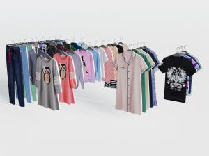 裤子短袖睡衣T恤衫衣服撑子3d模型 裤子短袖睡衣T恤衫衣服撑子