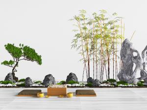 中式景观小品竹子假山