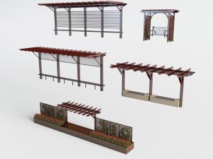 中式实木花坛公共椅子