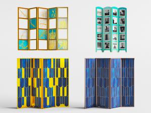 北欧轻奢花纹照片屏风