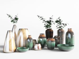 中式陶瓷器皿花瓶花卉