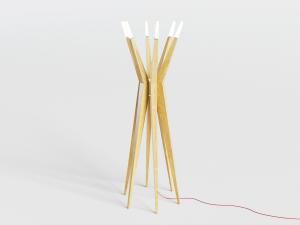 北欧木条落地灯