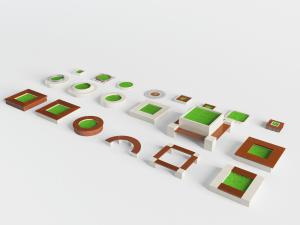 防腐木公共椅花池