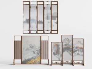 中式装饰国画的屏风